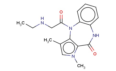 4,9-DIHYDRO-1,3-DIMETHYL-4-((ETHYLAMINO)ACETYL)PYRROLO(3,2-B)(1,5)BENZ ODIAZEPIN-10(1H)-ONE